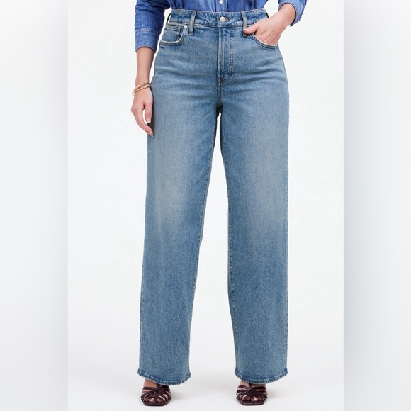 NWOT MADEWELL The Petite Curvy Perfect Vintage Wide-Leg Jean 32 P - Picture 1 of 9